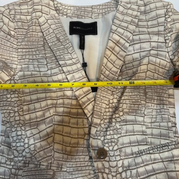NWT BCBGMAXAZRIA Jordyn Blazer Jacket Women's Brown/Tan/Cream - Size S - Picture 11 of 16